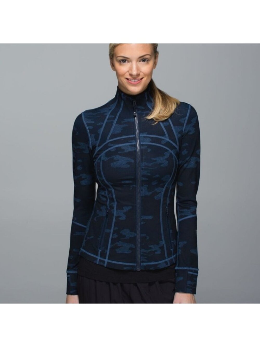Lululemon Define Jacket Heathered Texture Lotus Camo Oil Slick Blue